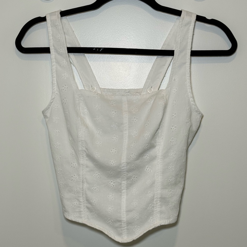 Hollister White Eyelet Crop Top